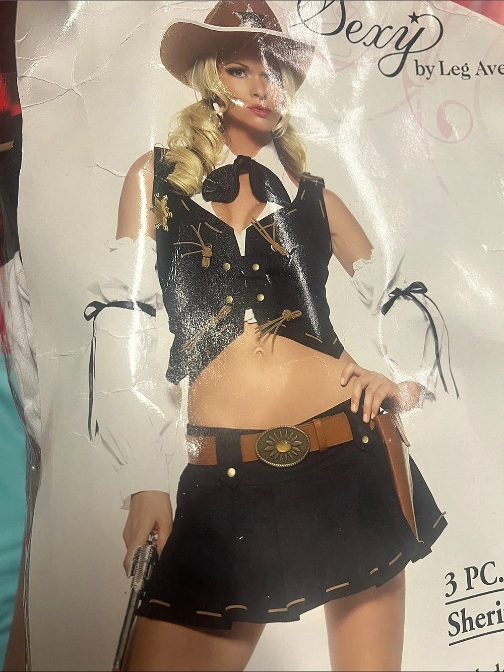 Leg Avenue Good Sheriff Costume 3-Piece Black & Brown